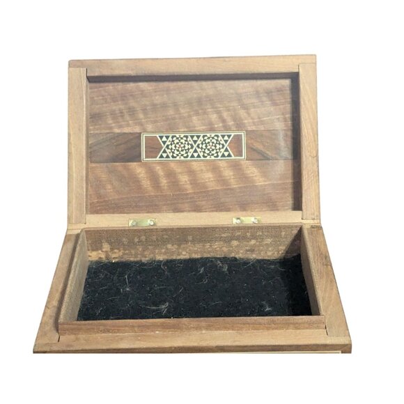 Vintage Marquetry Intricate Inlay Wood Box Trinket Jewelry Handmade - Picture 7 of 12